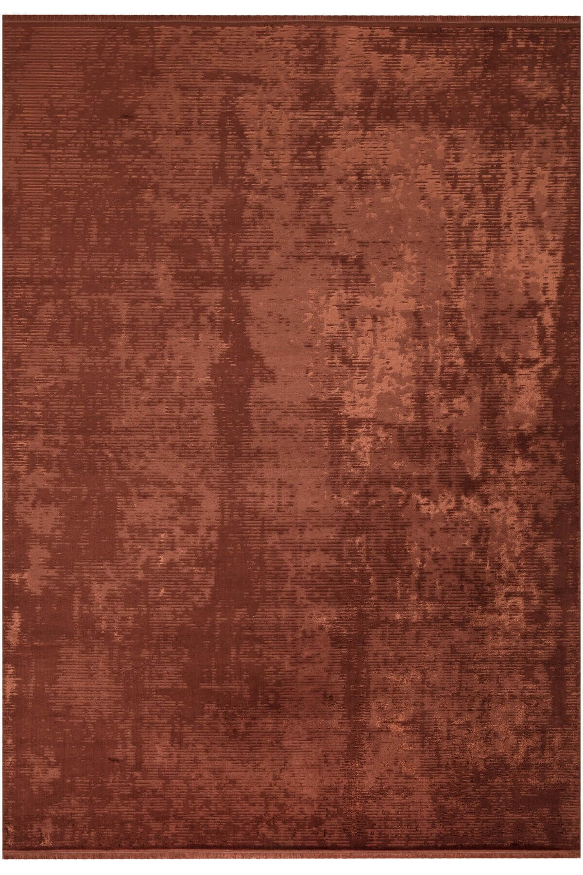 Oranj Rengi Vintage Bambu Altı Kaymaz Makine Dokuma Halı