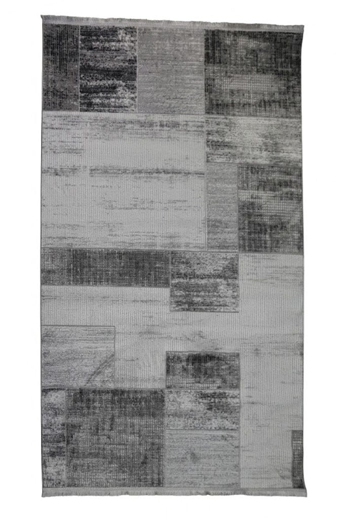 PARLA Serisi Modern Geometrik Desenli Gri Antrasit Halı | LZ312A