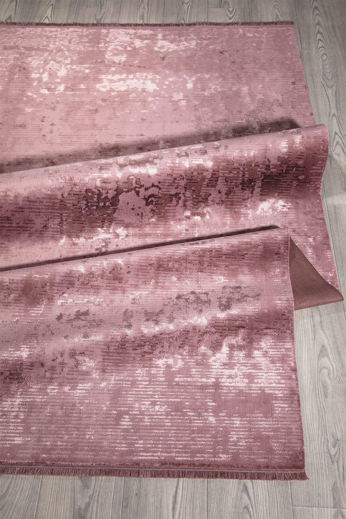 Rose Rengi Vintage Bambu Altı Kaymaz Makine Dokuma Halı