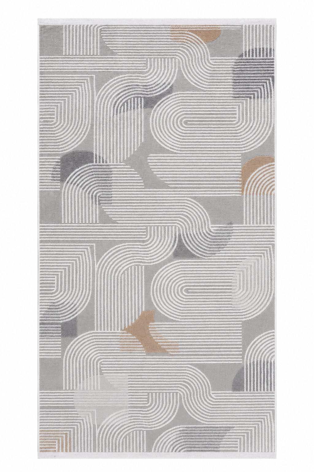 Siena Çizgili Şık Modern Halı SF367 GREY & VİZON