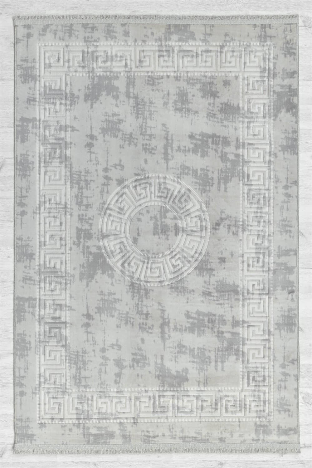 Silver Renkli Roma Desenli Kabartmalı Dokuma Taban Halı