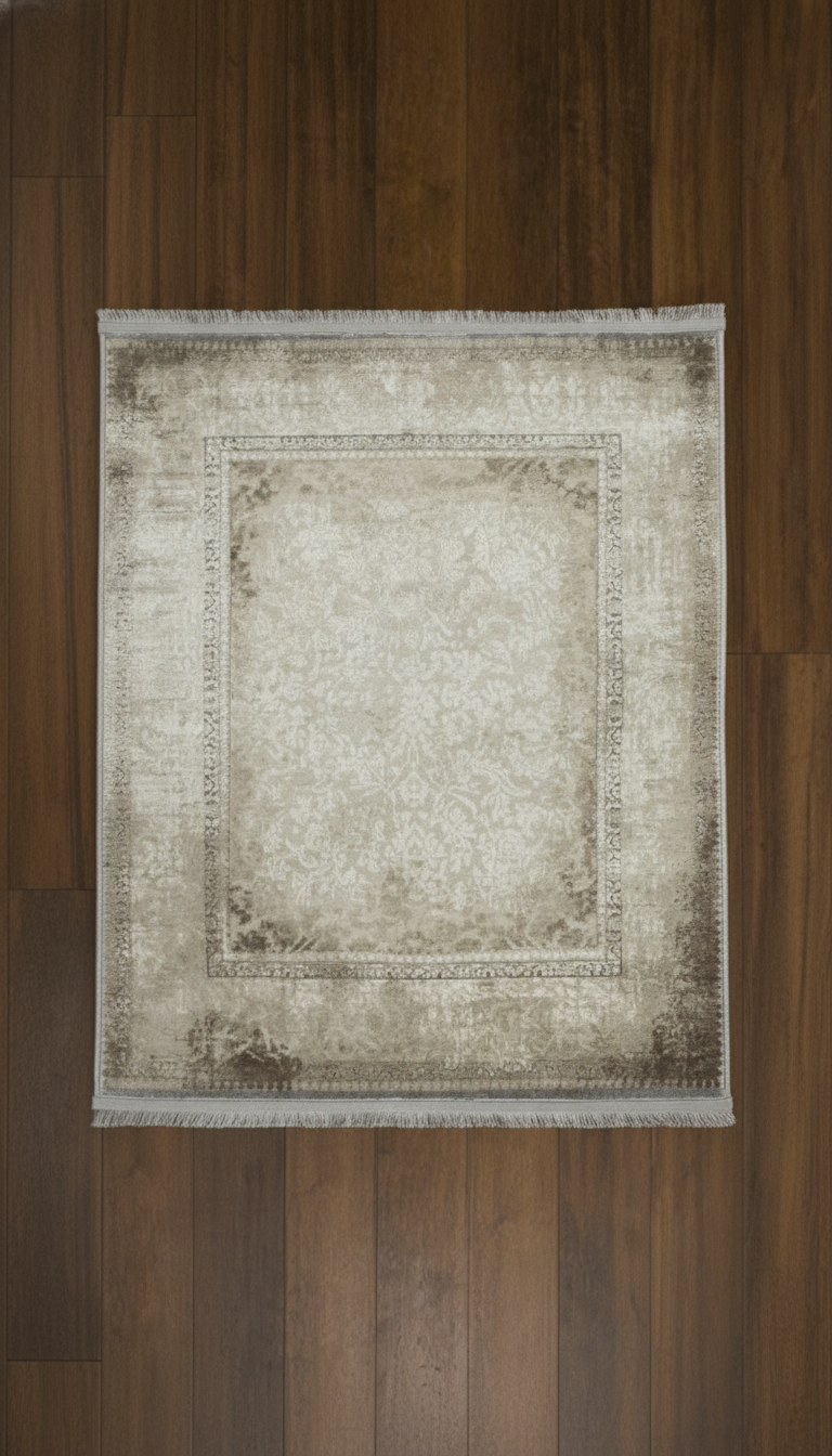 Sultan Majesty Çerçeveli Bej Modern  Makine Dokuma Salon Halısı - 3081