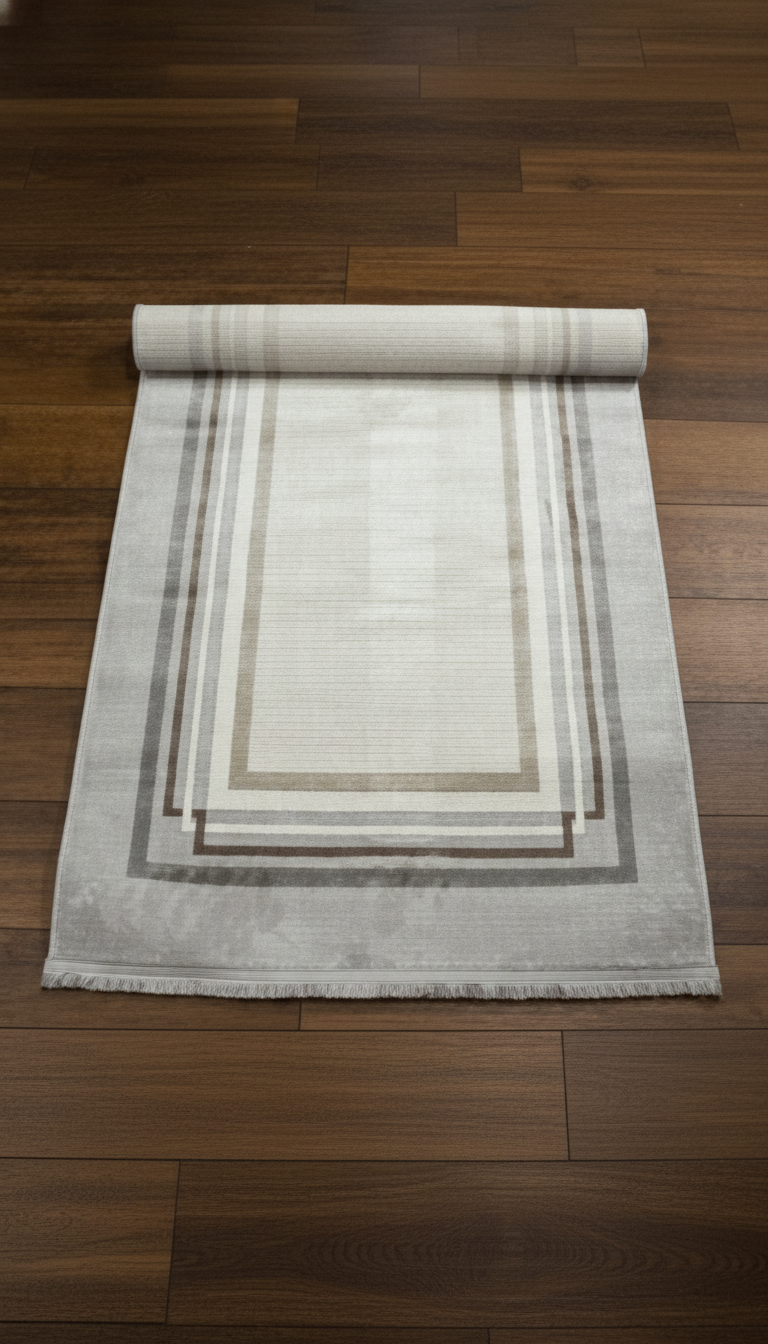Sultan Majesty Çerçeveli Gri Modern  Makine Dokuma Salon Halısı - 3082