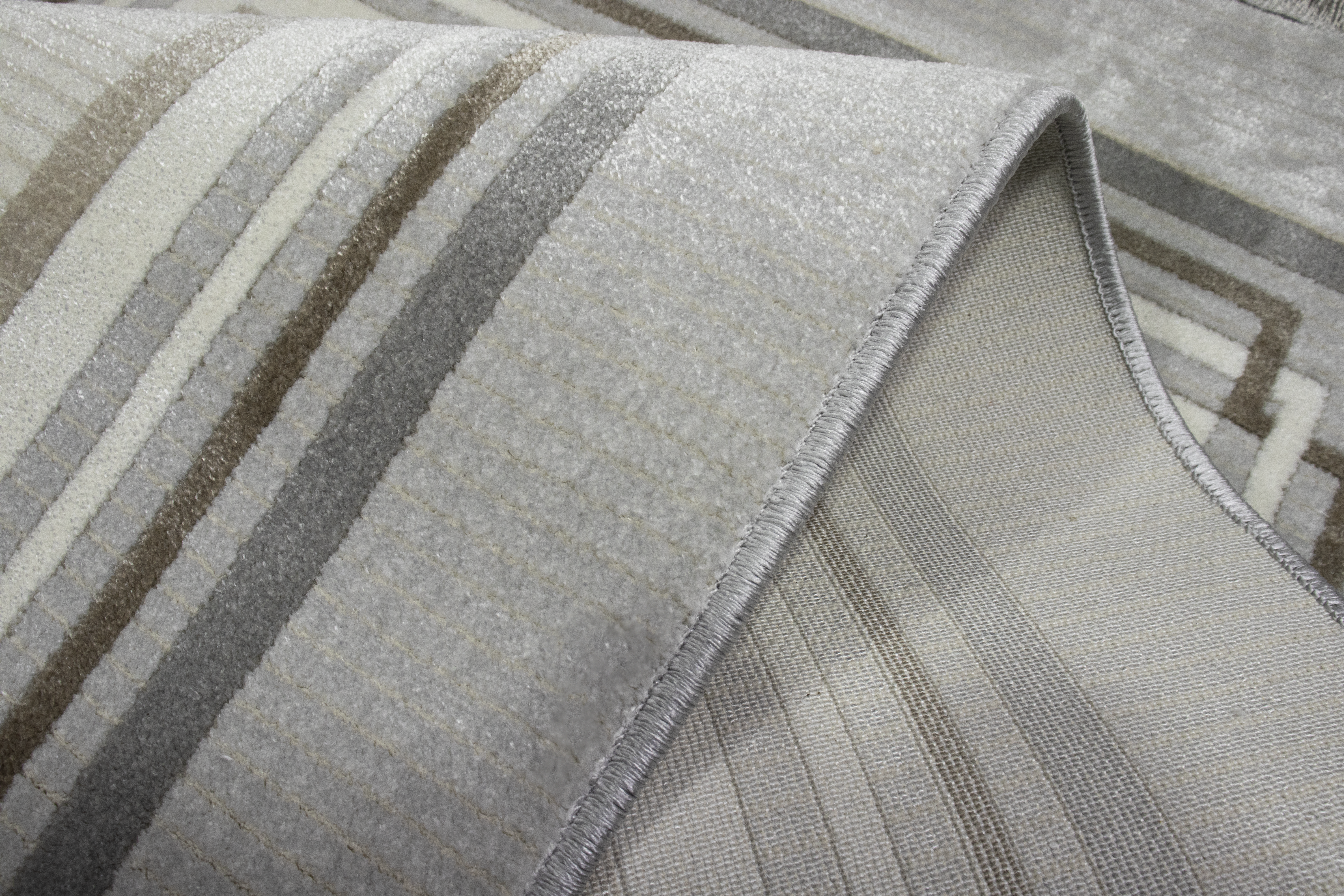 Sultan Majesty Çerçeveli Gri Modern  Makine Dokuma Salon Halısı - 3082