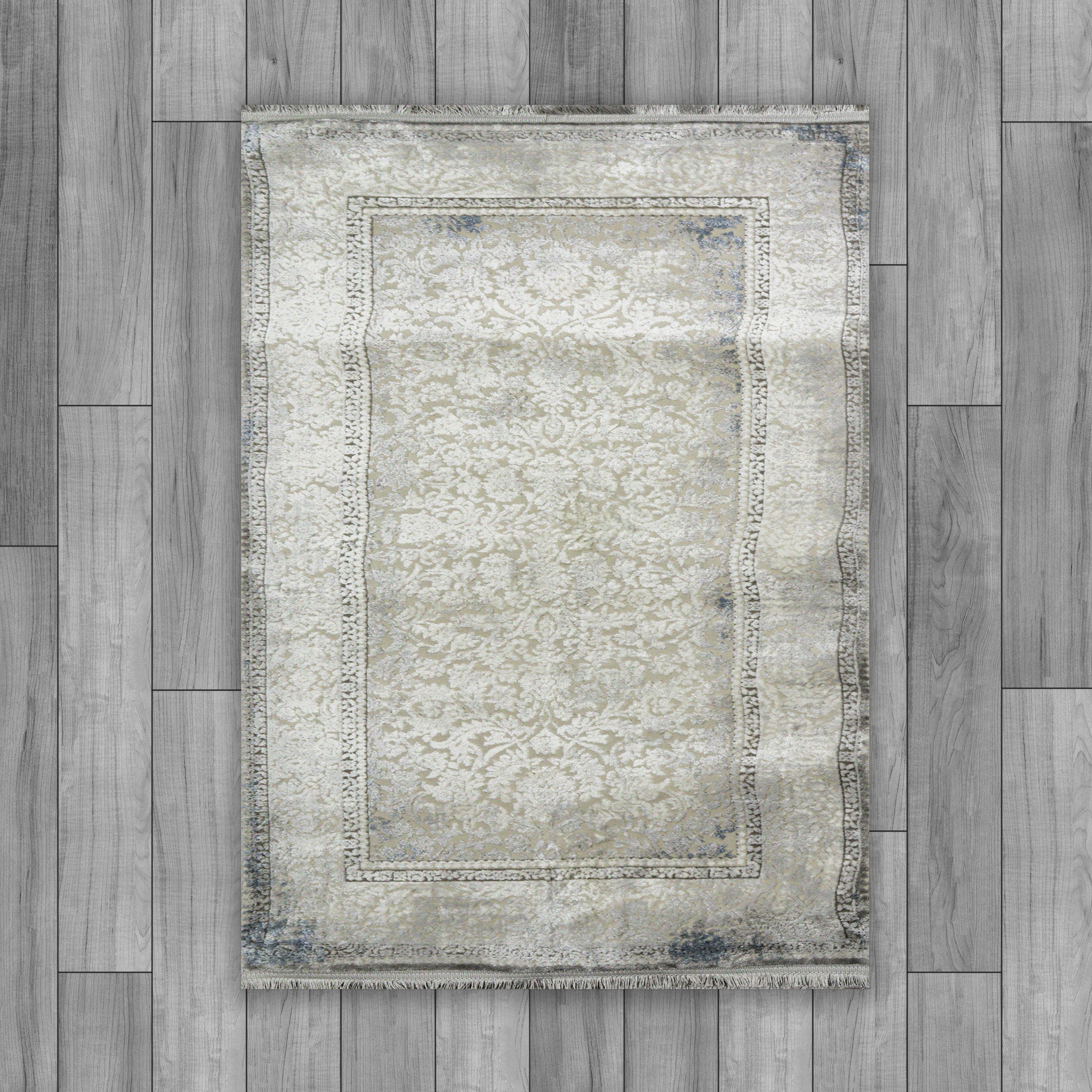 Sultan Majesty Çerçeveli Mavi Modern  Makine Dokuma Salon Halısı - 3081