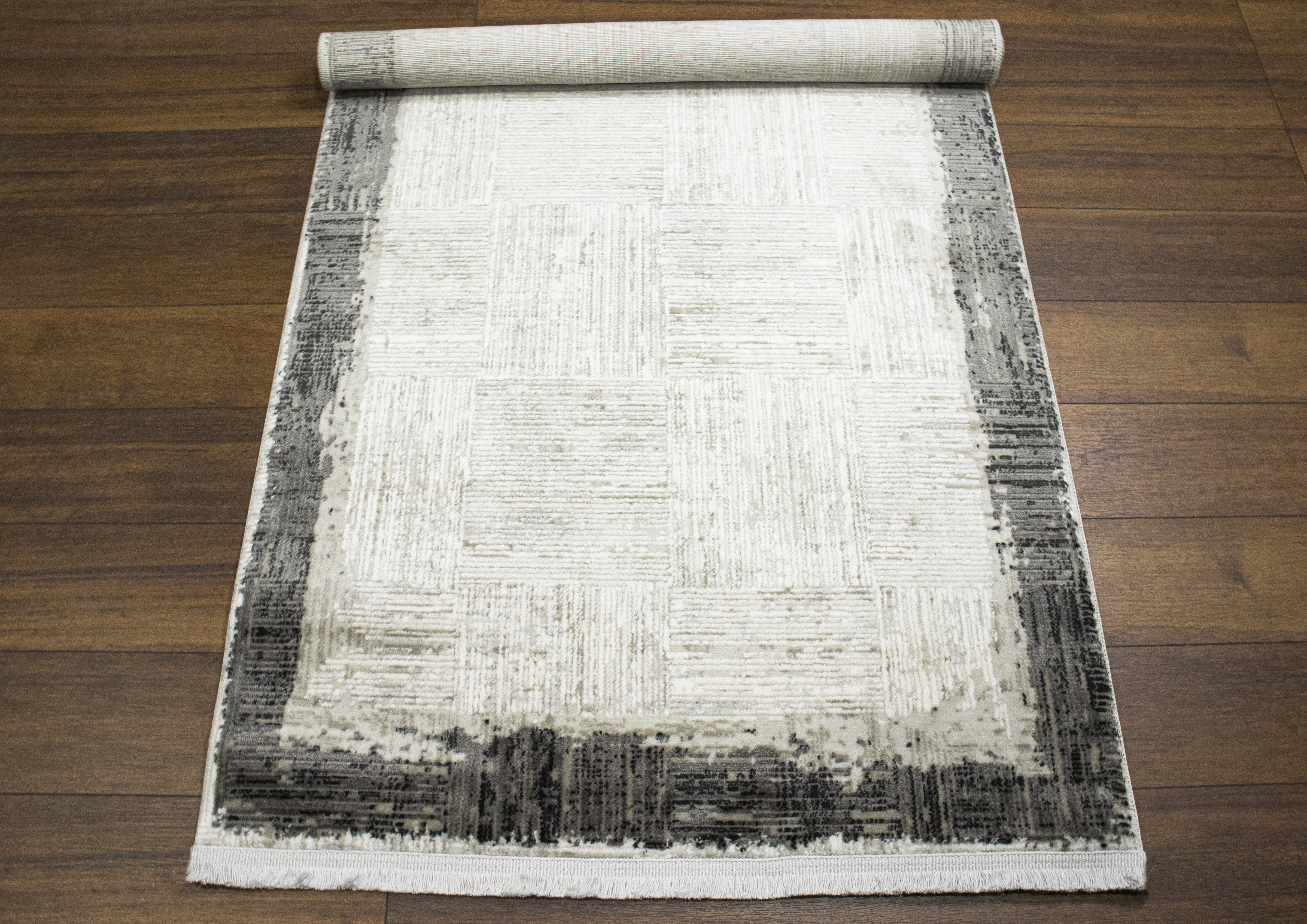 Sultan Serra Bordürlü Antrasit Modern Akrilik Makine Dokuma Salon Halısı - 11354