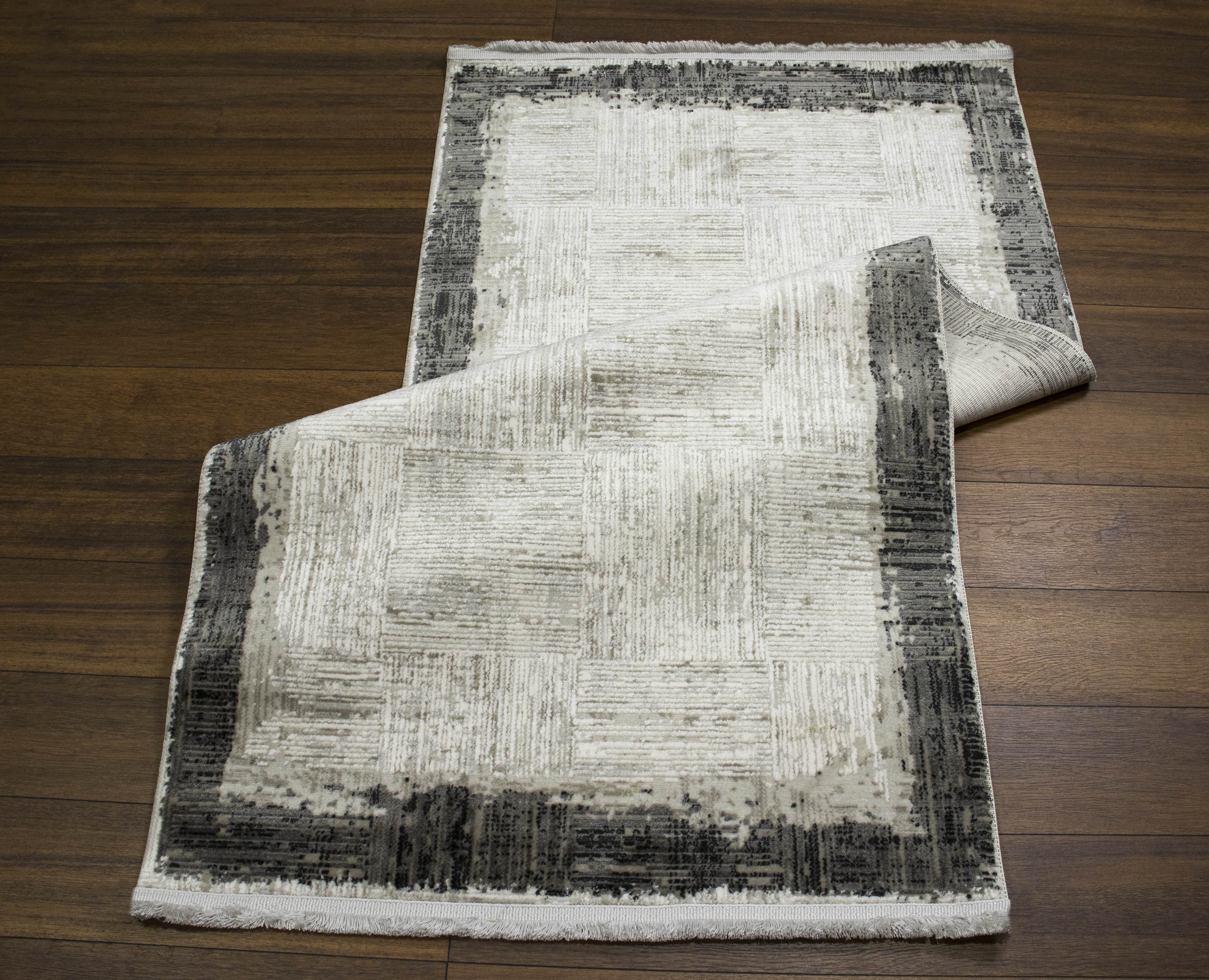 Sultan Serra Bordürlü Antrasit Modern Akrilik Makine Dokuma Salon Halısı - 11354