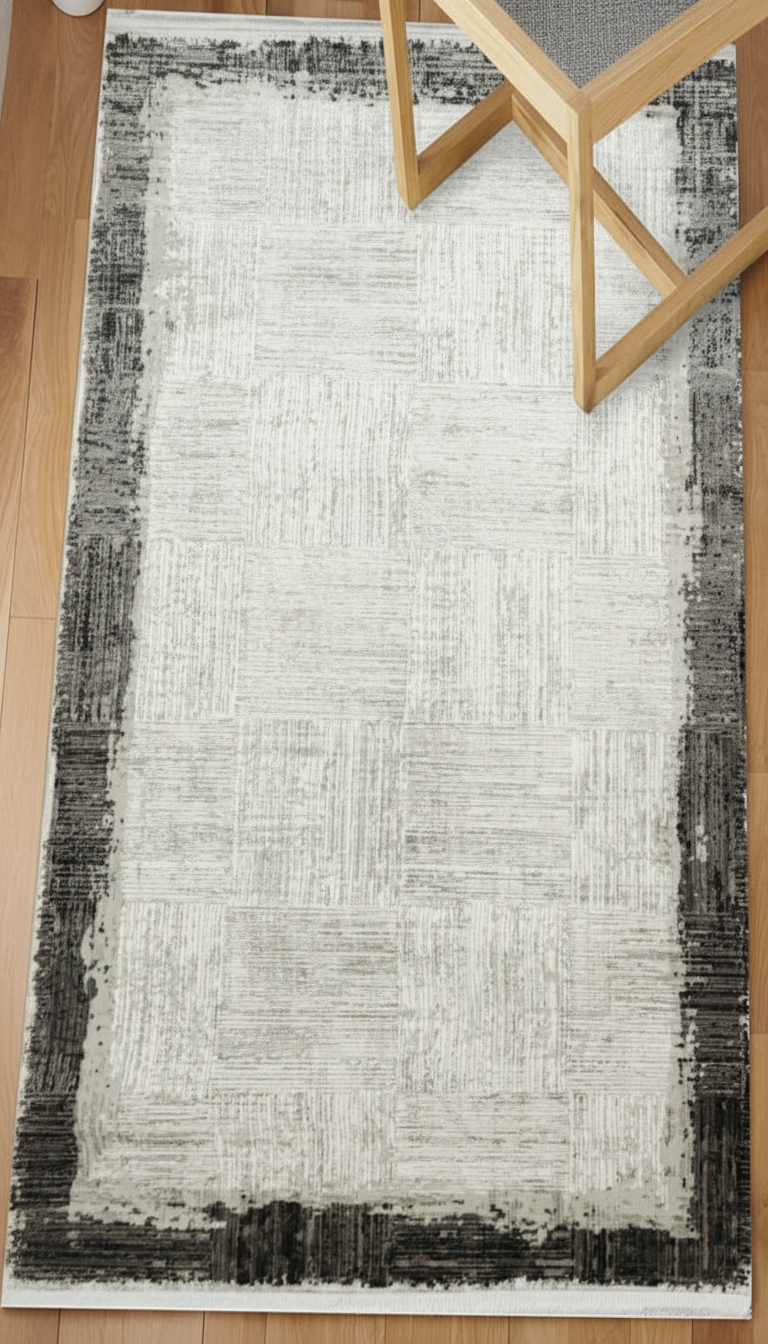 Sultan Serra Bordürlü Antrasit Modern Akrilik Makine Dokuma Salon Halısı - 11354