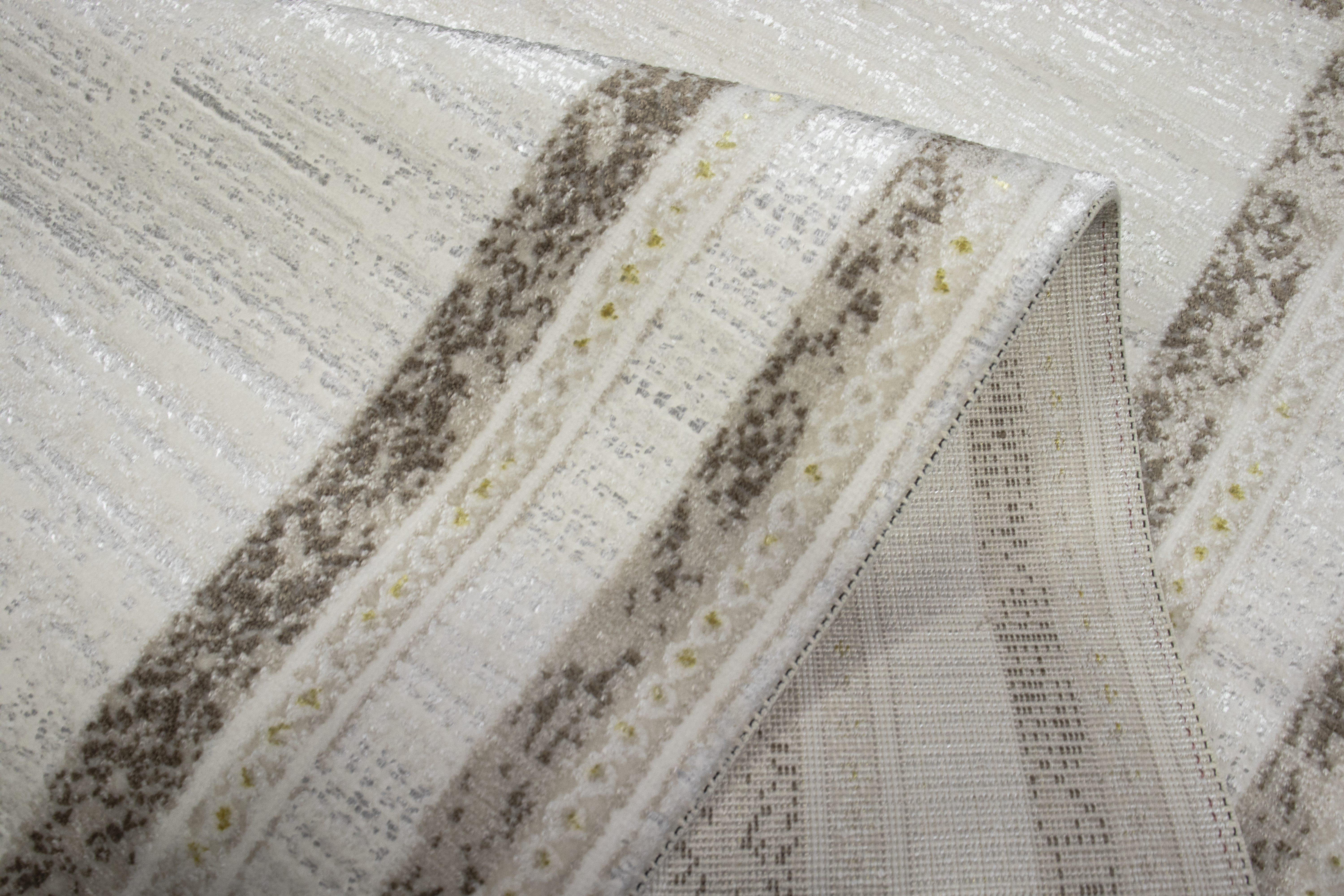 Sultan Serra bordürlü Krem Modern Akrilik Makine Dokuma Salon Halısı - 11310