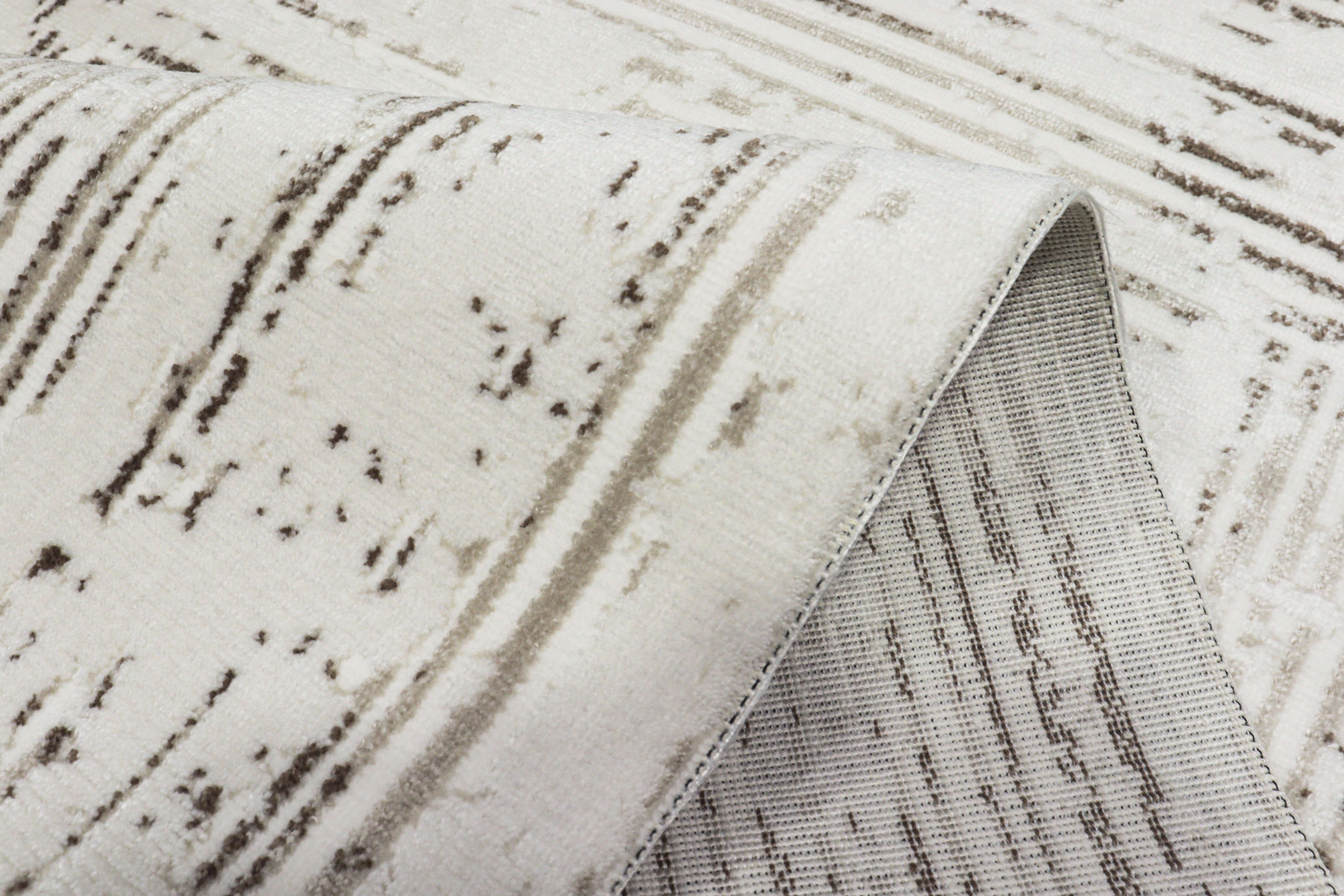 Sultan Serra Labirent Desen Krem Modern Akrilik Makine Dokuma Salon Halısı - 11308