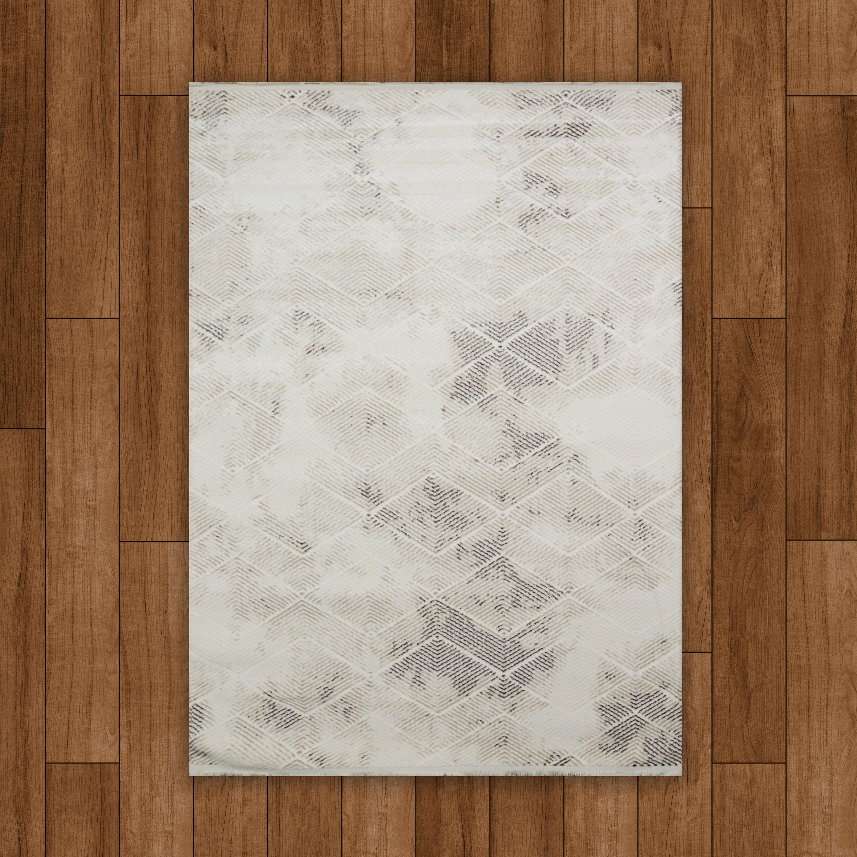 Sultan Serra Piramit Desen Krem Modern Akrilik Makine Dokuma Salon Halısı - 11309