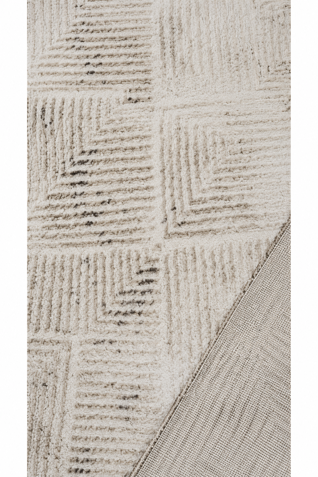 Sultan Serra Piramit Desen Krem Modern Akrilik Makine Dokuma Salon Halısı - 11309