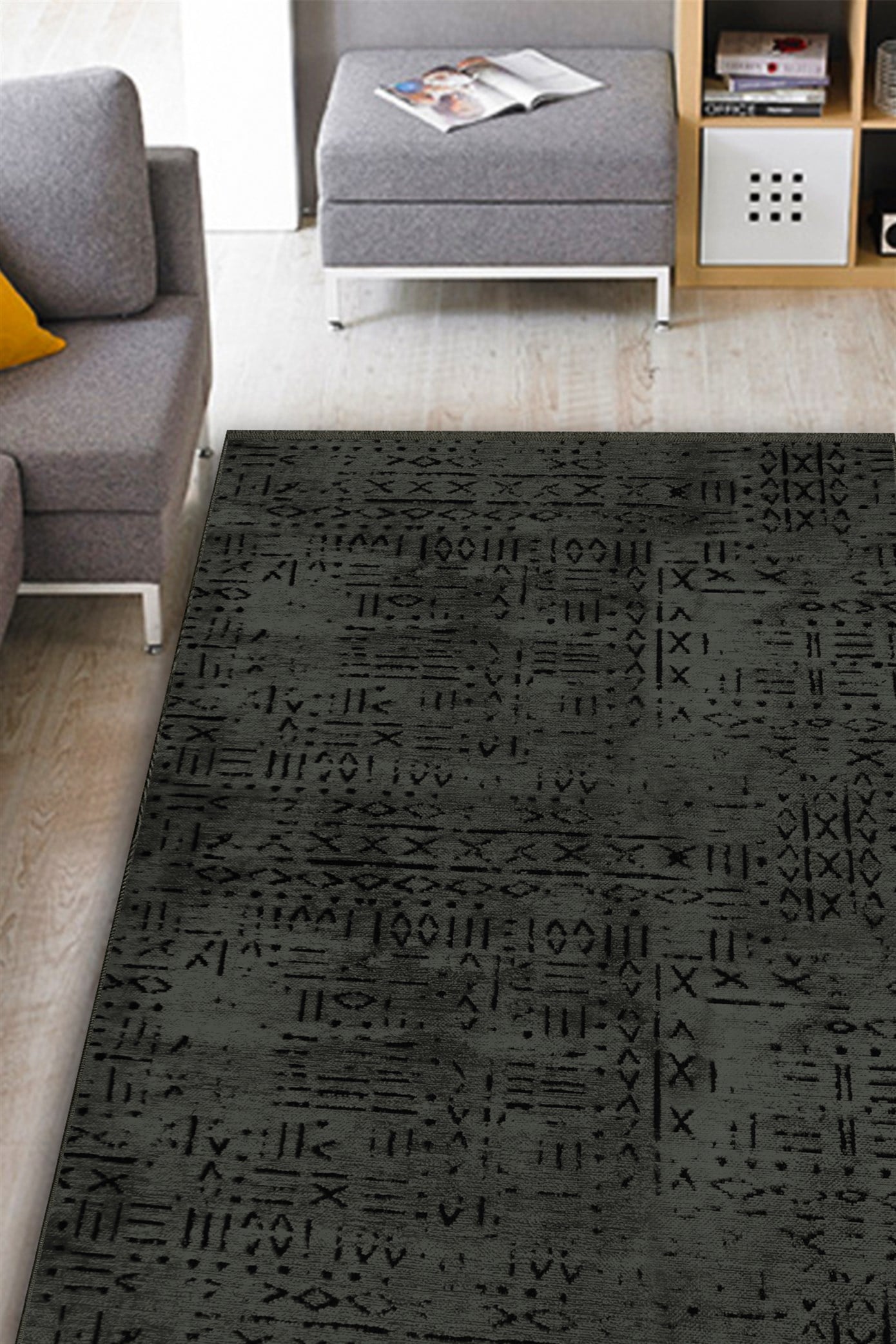 Vadi Şönil Antasit Rengi Modern Makine Dokuma Halı-8016
