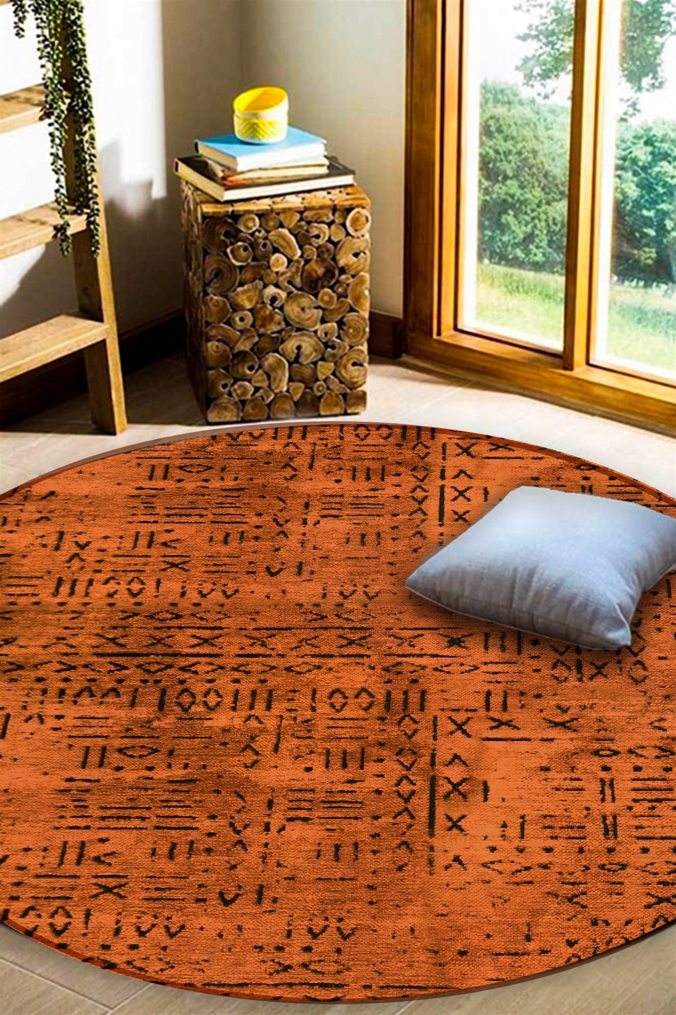 Vadi Şönil Maun Rengi Modern Makine Dokuma Halı-8010