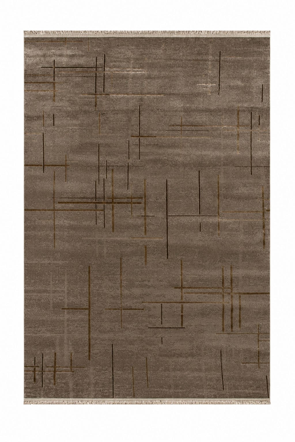 Vizon Rengi Lotus Bambu Model Altı Kaymaz Makine Dokuma Halı