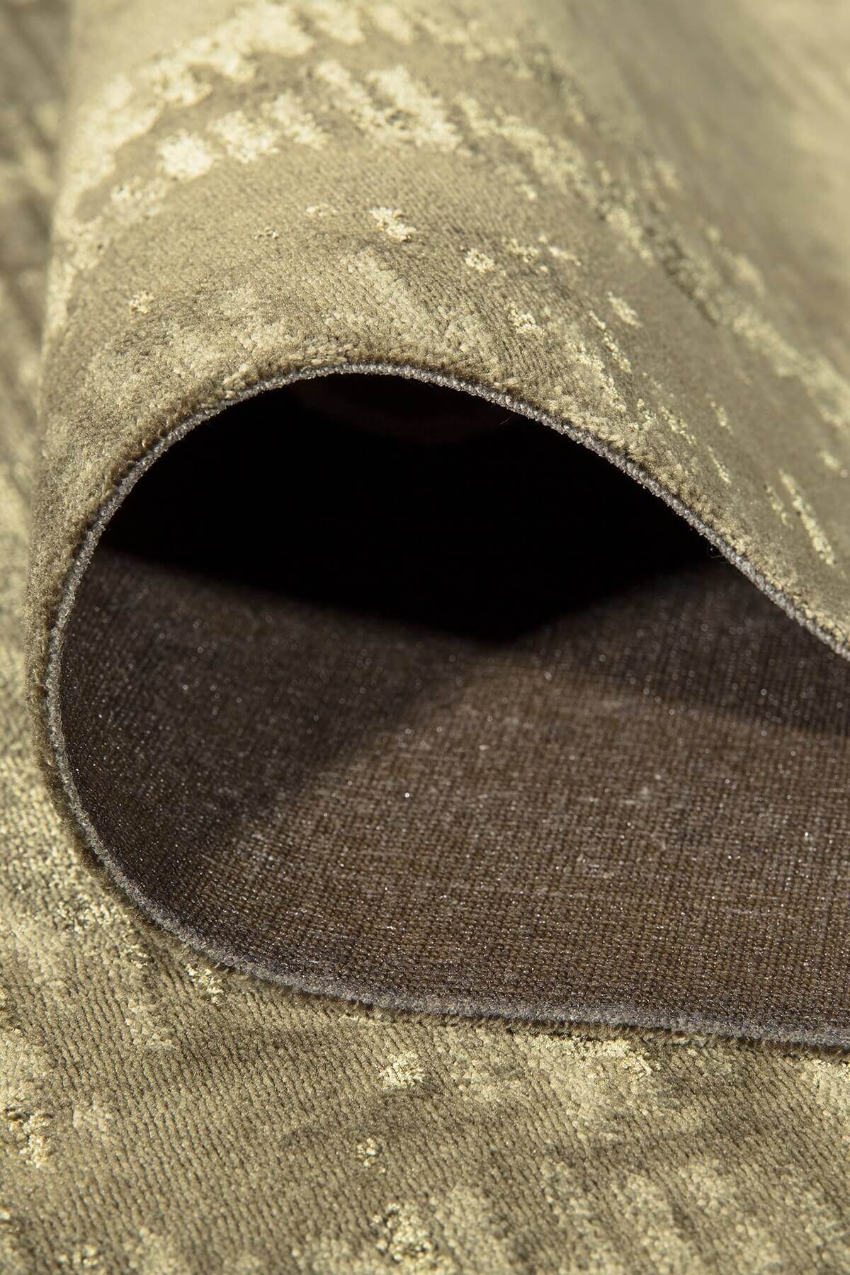 Yeşil Rengi Vintage Bambu Altı Kaymaz Makine Dokuma Halı