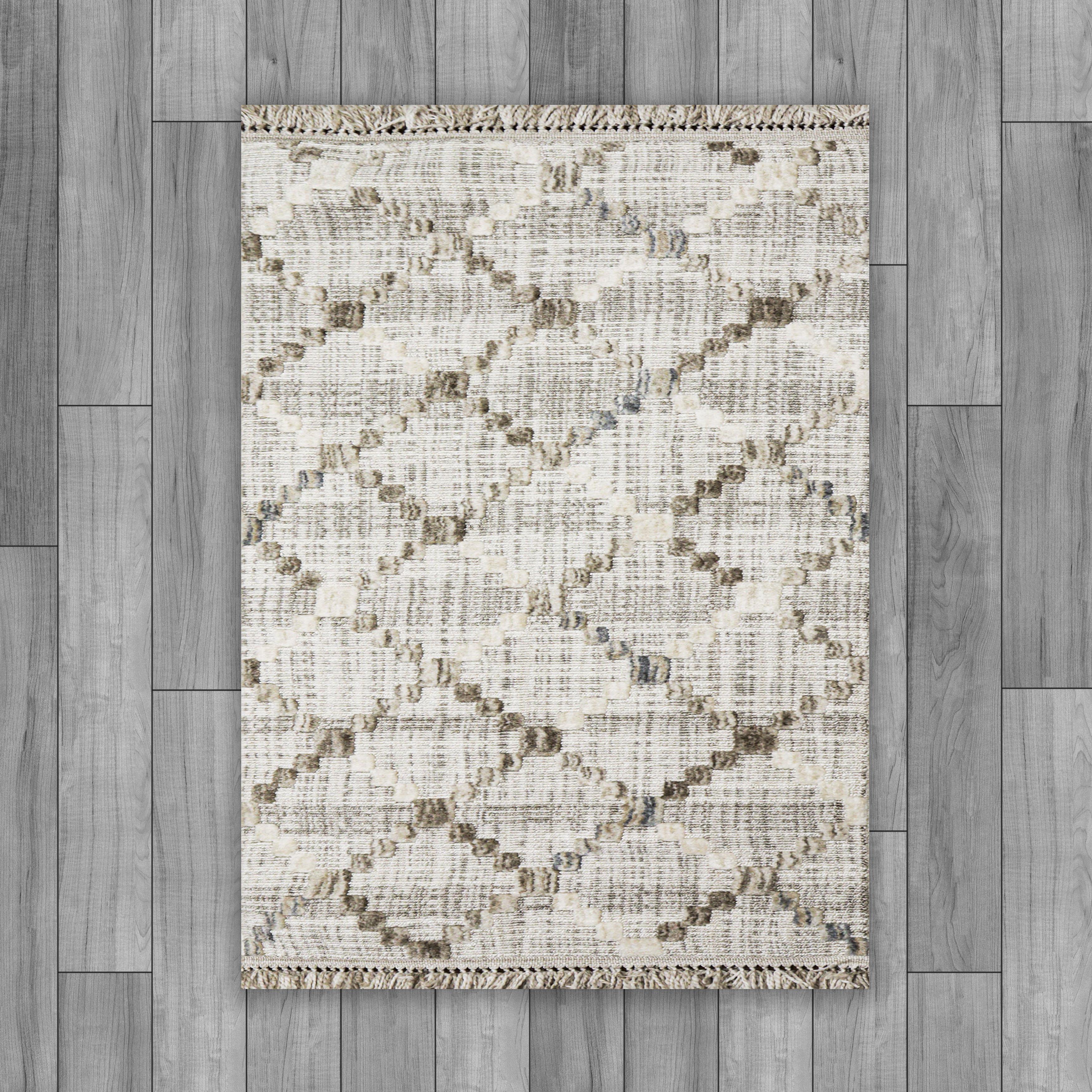 Yonca Seri İskandinav Piramit Desenli Makine Dokuma Taban Modern Salon Halısı 3090 | Sultan Halı