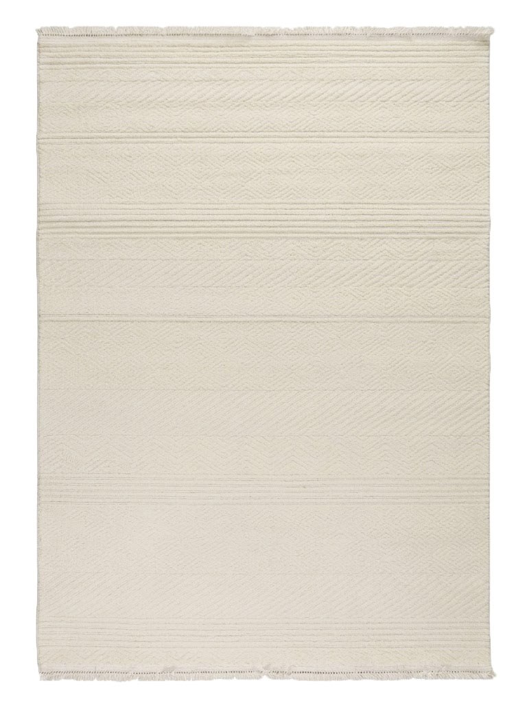 ZARA Serisi Krem Kabartma Desenli Modern Dekoratif Halı | GF726