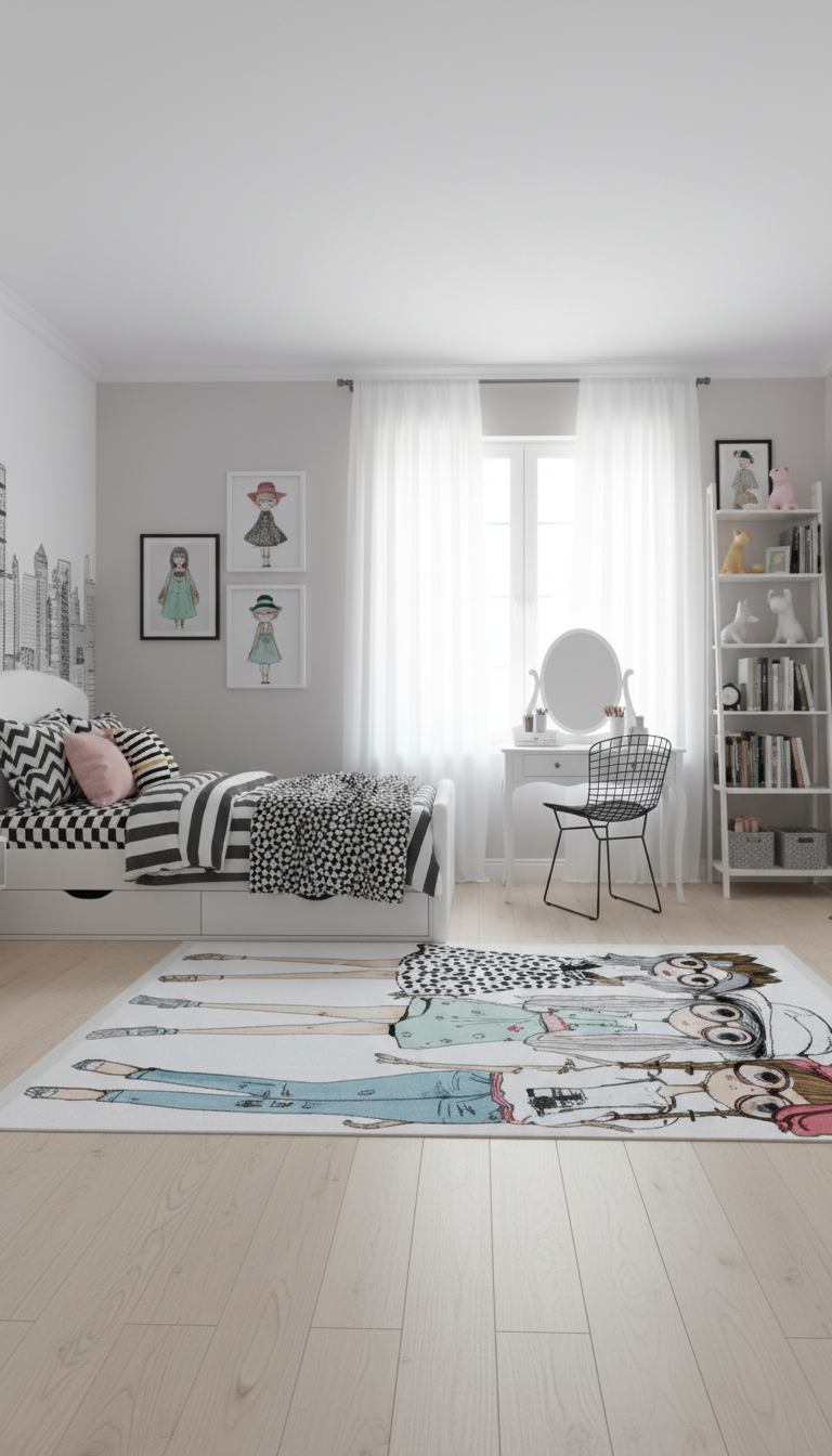Zerda Moda Kızlar Çocuk Odası Halı