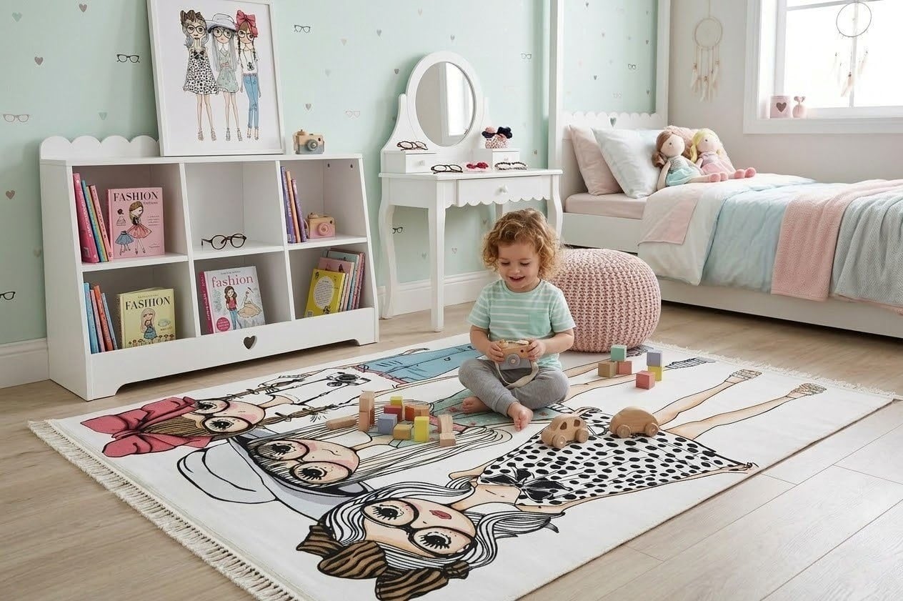 Zerda Moda Kızlar Çocuk Odası Halı