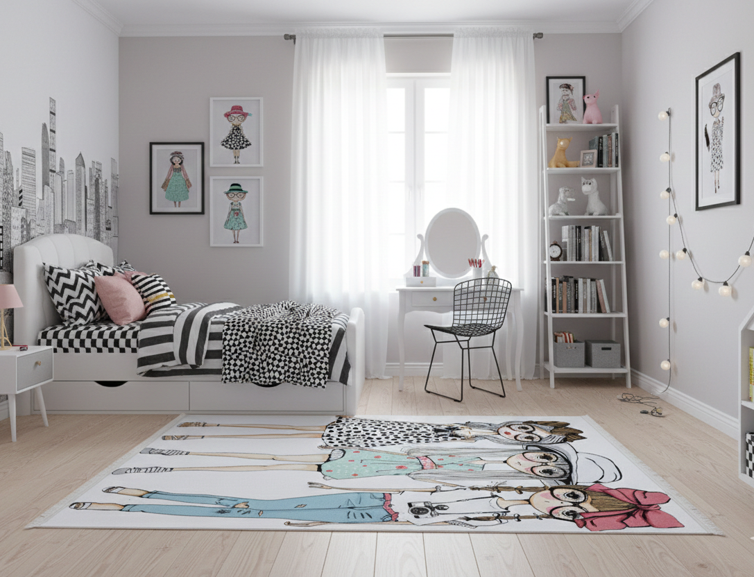 Zerda Moda Kızlar Çocuk Odası Halı