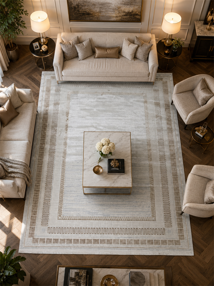 AGAH KF406 CREAM VIZON BORDÜRLÜ - Sultan Halı