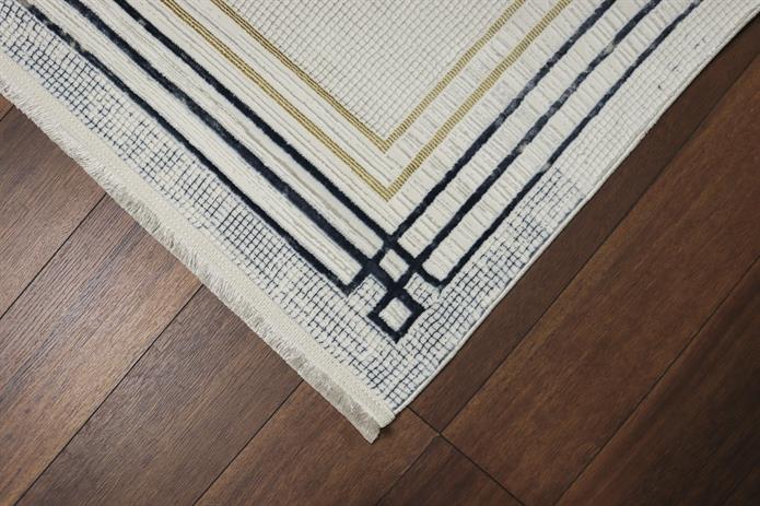 AGAH KF433 GRİ-MAVİ ÇİZGİ BORDÜRLÜ