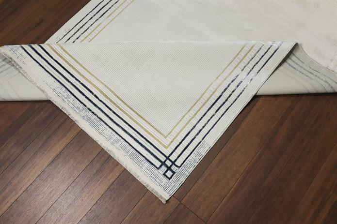 AGAH KF433 GRİ-MAVİ ÇİZGİ BORDÜRLÜ