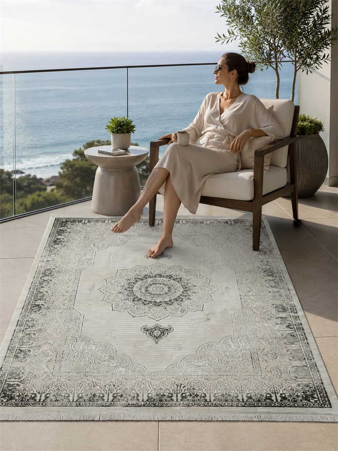 AGAH KF505 GRİ (DESENLİ KENAR)
