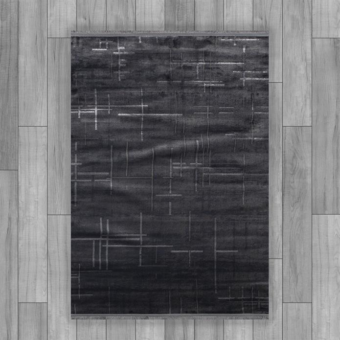 Antrasit Rengi Lotus Bambu Model Altı Kaymaz Makine Dokuma Halı