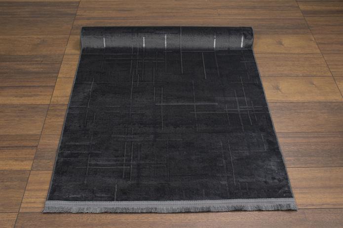 Antrasit Rengi Lotus Bambu Model Altı Kaymaz Makine Dokuma Halı