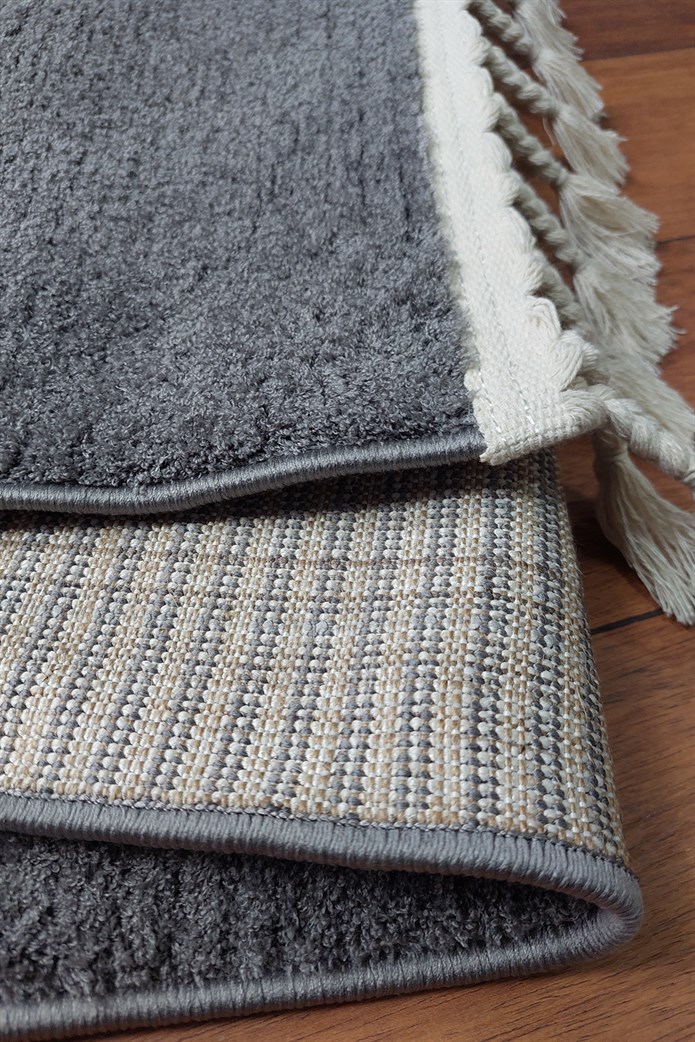 Antrasit Renkli  Soft Iskandinav Peluş Dokulu Makine Halısı