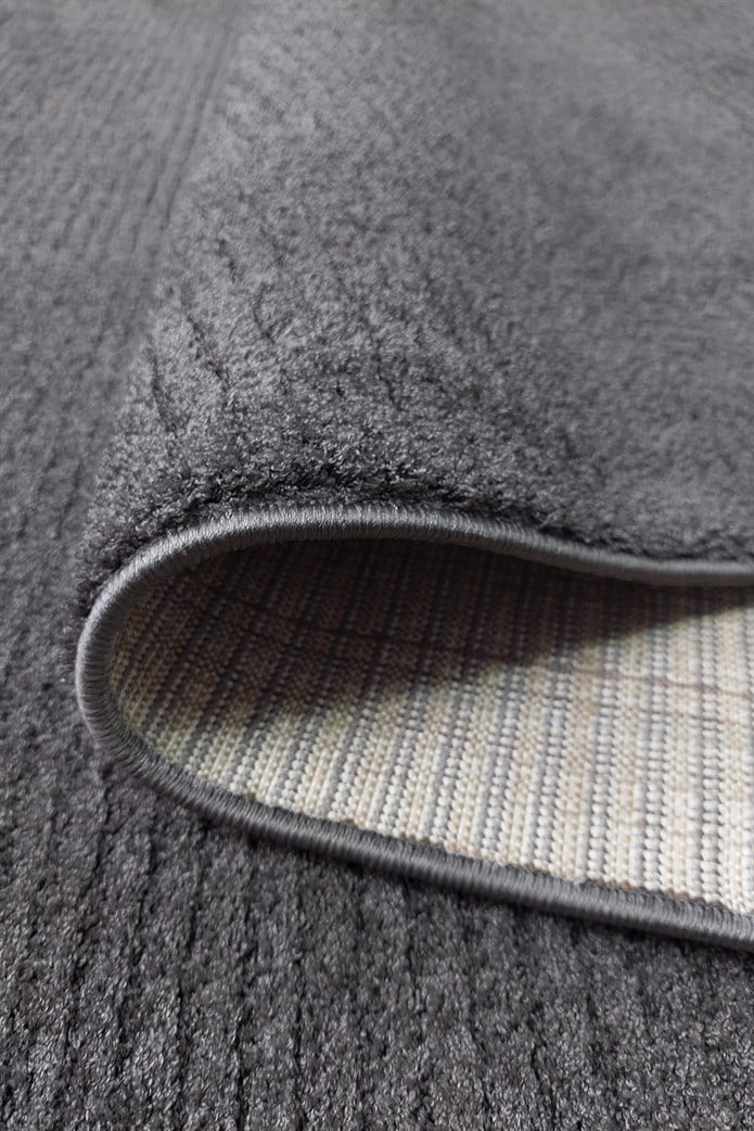 Antrasit Renkli  Soft Iskandinav Peluş Dokulu Makine Halısı