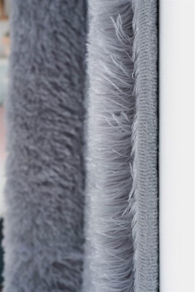 Antrasit Renkli Yumuşak Yüzeyli Kaydırmaz Yuvarlak Peluş Halı