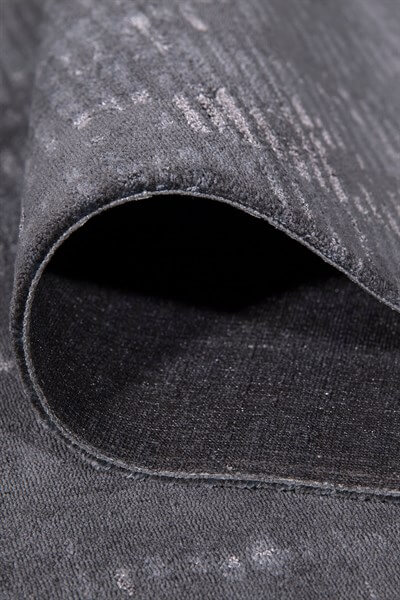 Antrasit Rengi Vintage Bambu Altı Kaymaz Makine Dokuma Halı