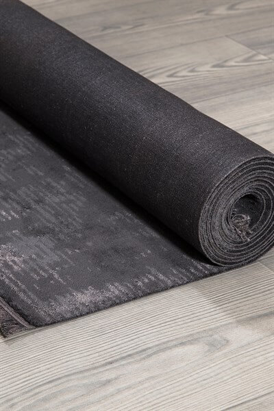 Antrasit Rengi Vintage Bambu Altı Kaymaz Makine Dokuma Halı