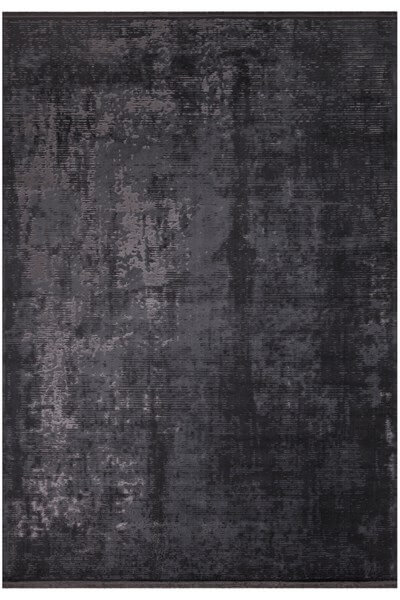 Antrasit Rengi Vintage Bambu Altı Kaymaz Makine Dokuma Halı