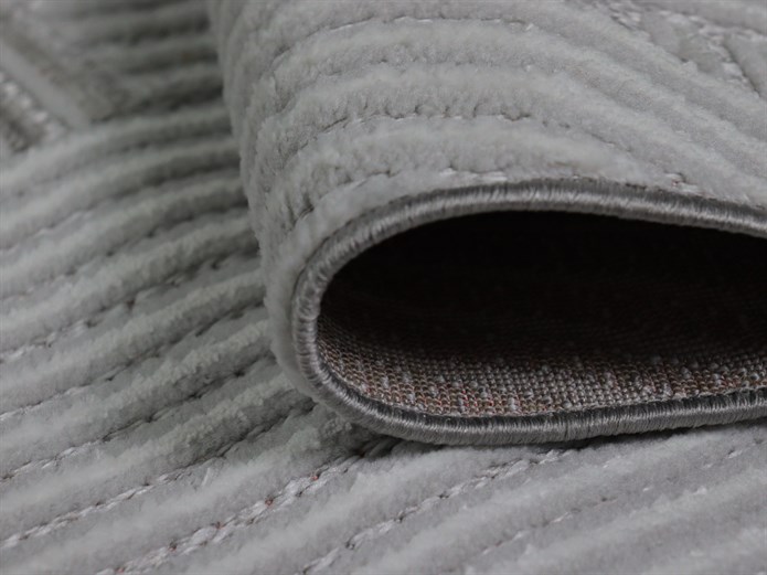 ARMA Serisi Açık Gri Krem Geometrik Desenli Modern Halı | MC 402