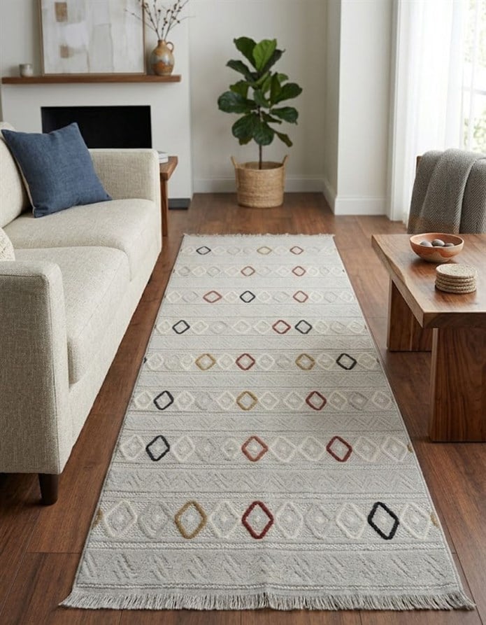 ARMA Serisi Multi Renkli Baklava Desenli Modern Halı | MC 383