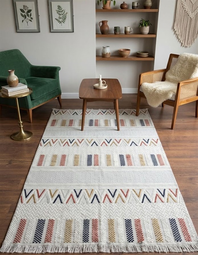 ARMA Serisi Multi Renkli Etnik Desenli Modern Halı | MC 371