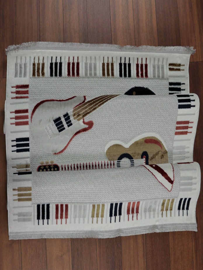 ARMA Serisi Multi Renkli Müzik Desenli Dekoratif Halı | MC 434