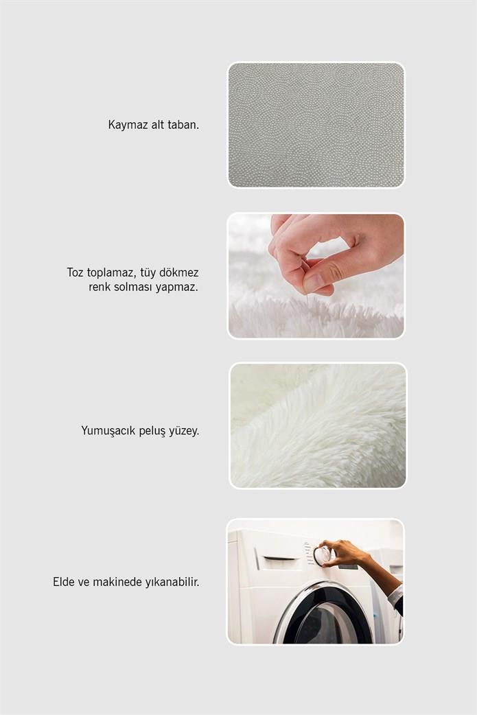 Ayıcık Kafası Şekilli Antrasit Peluş Halı