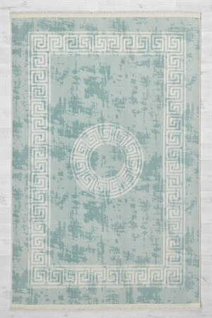 Azur Renkli Roma Desenli Kabartmalı Dokuma Taban Halı