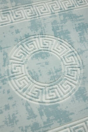 Azur Renkli Roma Desenli Kabartmalı Dokuma Taban Halı