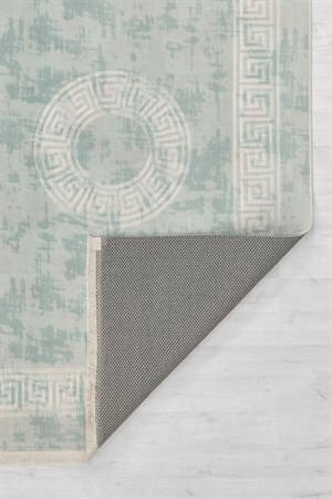 Azur Renkli Roma Desenli Kabartmalı Dokuma Taban Halı