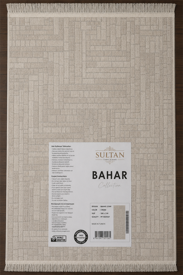 BAHAR Serisi Krem Bej Yumuşak Geçişli Modern Desenli Halı | BT337