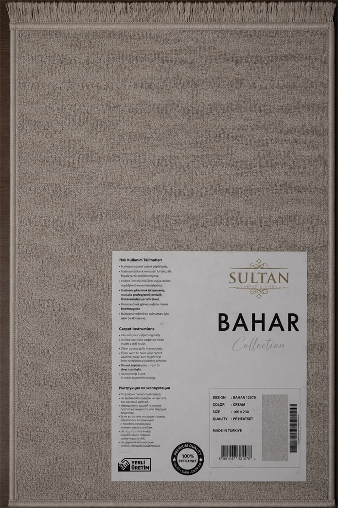 BAHAR Serisi Krem Gri Yumuşak Geçişli Modern Desenli Halı | BT355