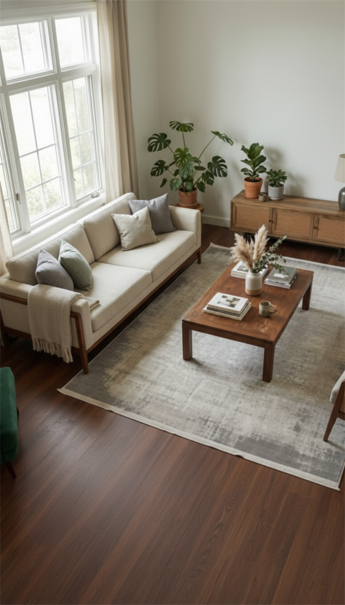 BAHAR Serisi Krem Gri Yumuşak Geçişli Modern Desenli Halı | BT370