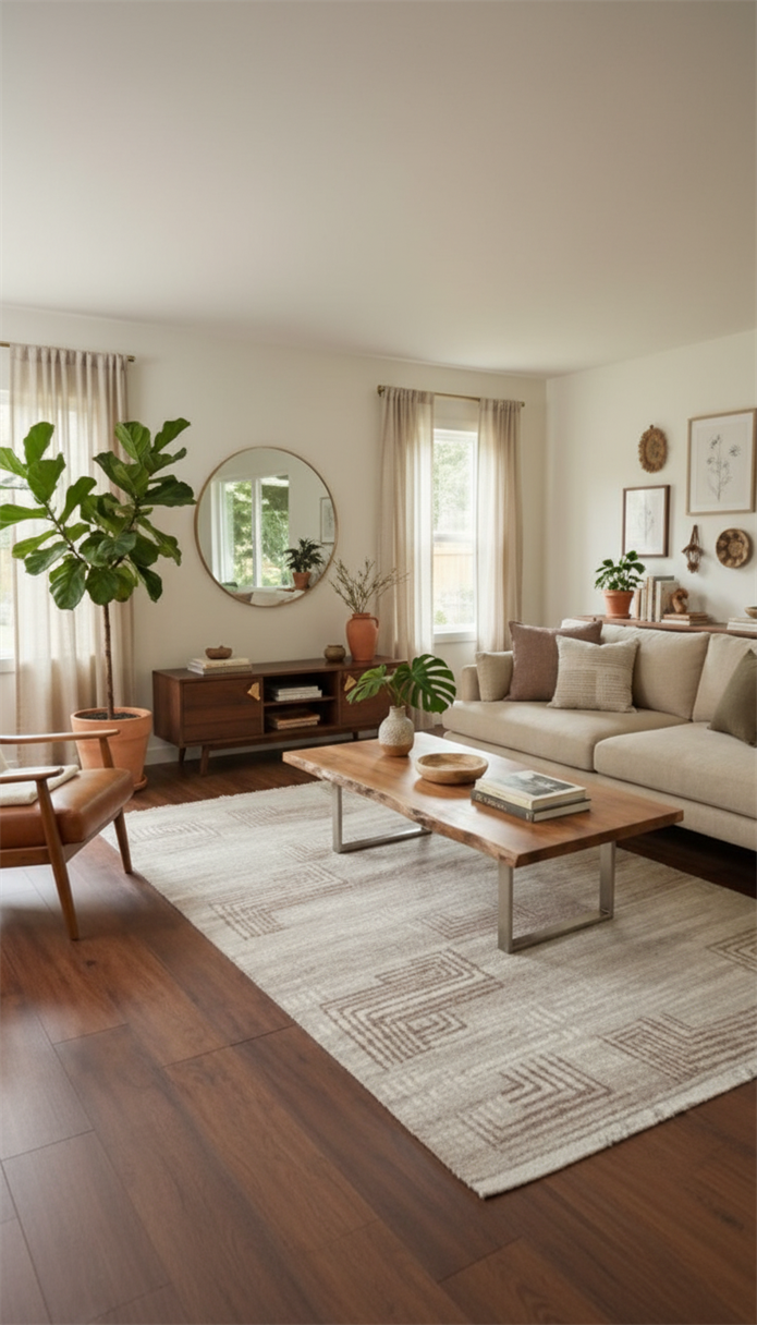 BAHAR Serisi Krem Kahve Yumuşak Geçişli Modern Desenli Halı | BT371