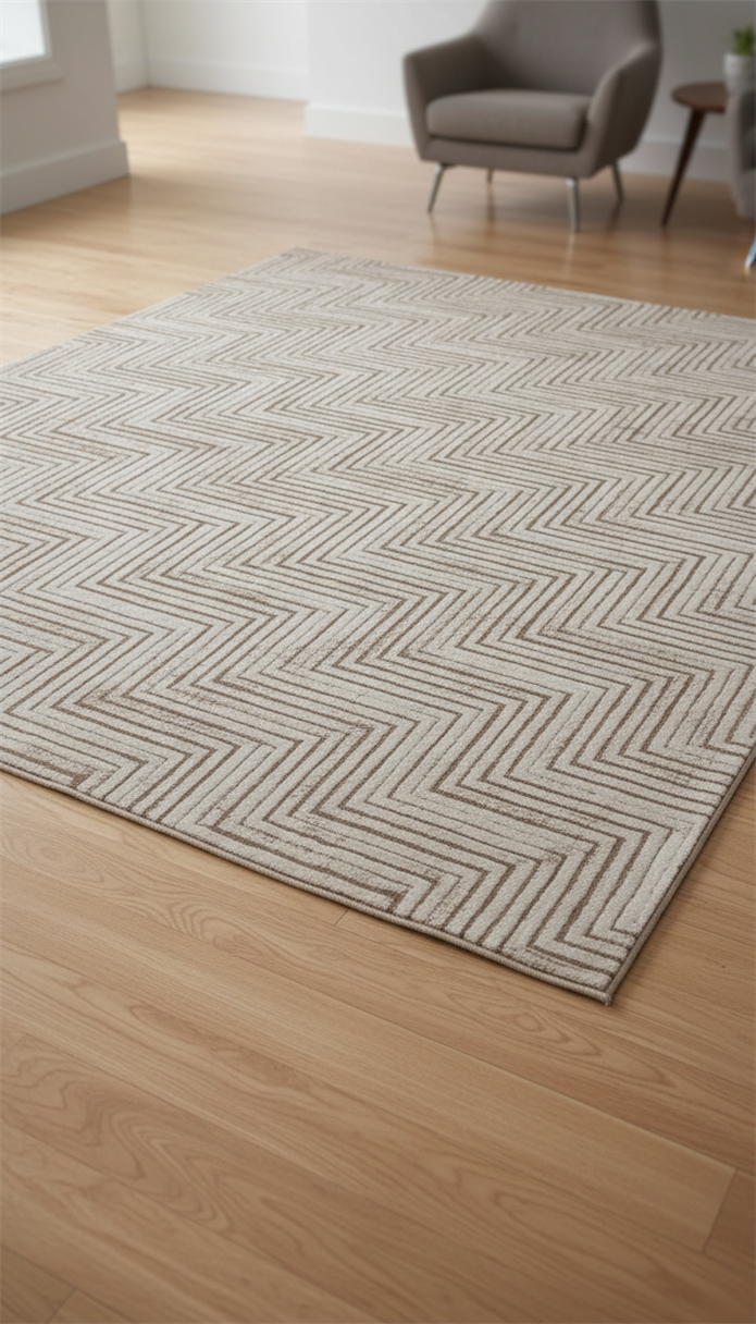 BAHAR Serisi Krem Kahve Yumuşak Geçişli Modern Desenli Halı | BT371